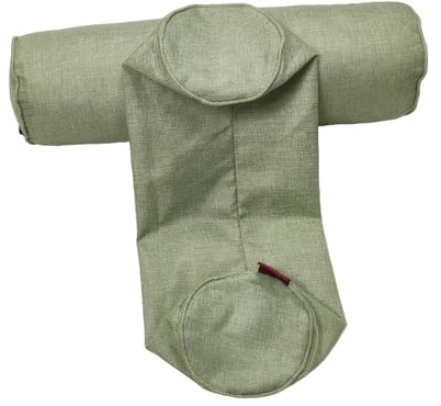 Linen Neck Roll Bolster Pillow Cover with Hidden Zipper, Round Cylinder Pillow Covers, Neck Roll Lumbar Leg PillowsCover Round Pillows Cover(Green,5.9x15.7in)