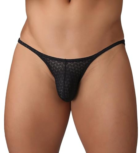 ZC8bdbd Slip en dentelle pour homme taille basse sexy en maille transparente