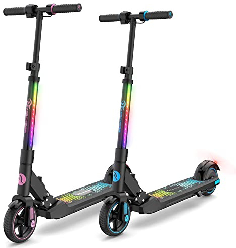 EVERCROSS EV06C Patinete Eléctrico, 6,5'' Patinete Eléctrico Plegable Niños 6 a 12 Años, hasta 15 KM/H & 8 KM, Pantalla LED, Luces LED Coloridas, Patinete niños Liviano E Patinete