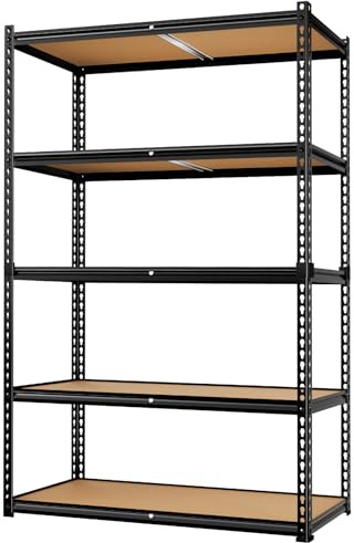 LEVELEVE 5-Tier Heavy Duty Storage Shelving Unit, 2000 lbs Capacity, Adjustable Metal Utility Shelf, 48 L x 18 W x 73 H for Garage, Kitchen, Pantry, Basement, Bathroom, Laundry