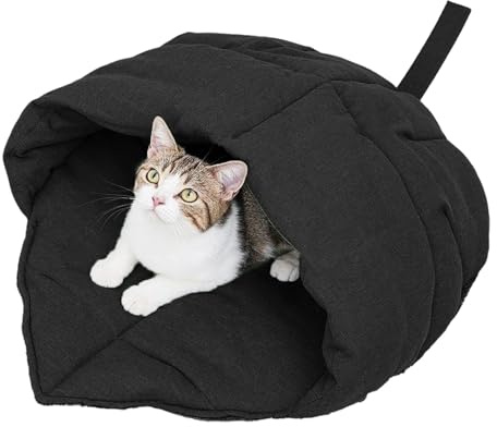 Pjeghbvop Creativa forma de hoja nido cama para gatos esconde cueva suave y cálida ropa de cama saco de dormir para gatos hogar interior lugar de descanso gatos para el invierno