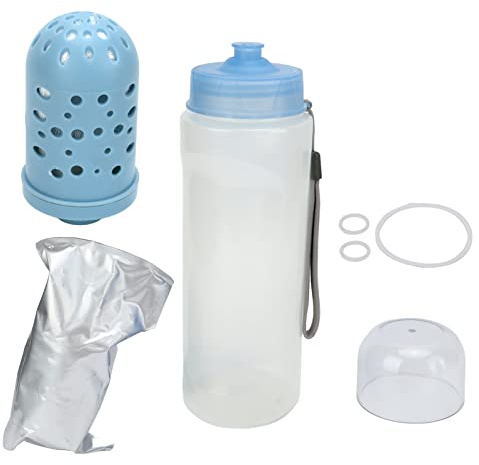 Botella de agua filtrada con membrana de fibra hueca, botella portátil para filtrar agua en exteriores, ideal para senderismo, acampada y viajes; capacidad de filtración de 2000 l, (Blanca)