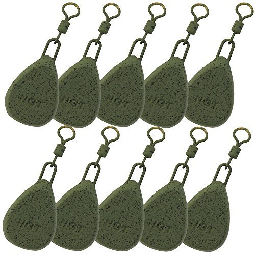 10 x Flat Pear Carp Coarse Fishing Angling Weights 1.5oz 2oz 2.5oz 3oz & 3.5oz NGT (3oz)
