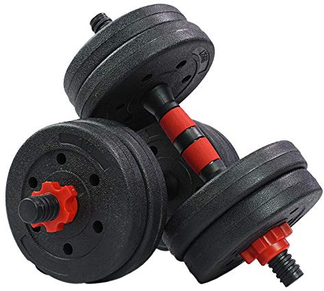 EM Mancuernas Pesas de Disco 5kg + 5kg 10kg Total Fitness Musculación Gimnasio Plásticas
