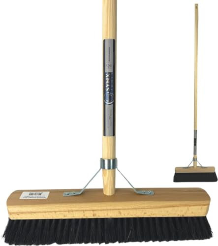 Synx Tools Escoba Suave Crin de Caballo/barredora de habitación - 40 cm - Escoba - Barredora - Limpieza - Escobas Interior/Suave con Acero 150 cm