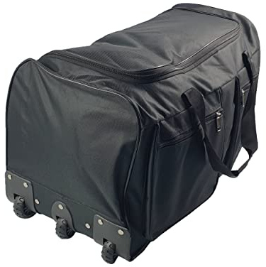 P.I.Sport N.Y. Bolsa de Viaje Blanda Deportes Maleta Trolley Grande con Ruedas. Talla L-60L, XL-115L, XXL-145L. Negro (115L)