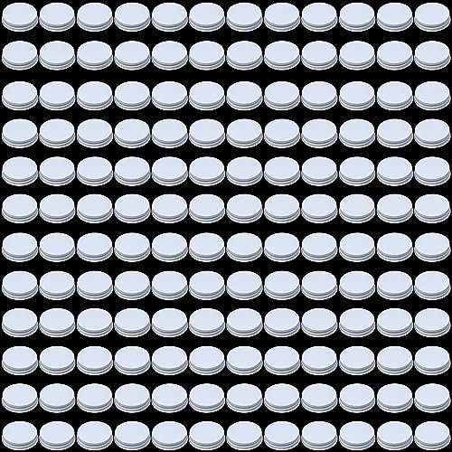 Patelai 38 mm White Growler Caps Lids, Tinplate Metal Screw Caps with White Filling Glue Fits for Most 1/2 and 1 Gallon Jugs(144 Pieces)