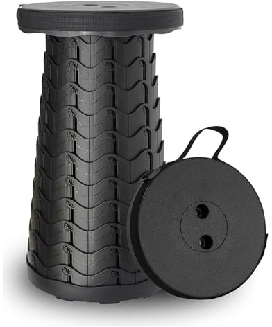 rynli Portable Collapsible Stool | Lightweight & Compact Telescopic Stool with Load Capacity of 180kg | Sturdy & Durable Retractable Folding Stool | Ideal for Camping, Fishing, Hiking, & Beach