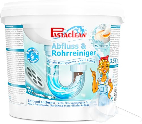 Pastaclean® Pulitore per scarico (3,5 kg/brezza marina) professionale per tubi in polvere contro intasamenti in doccia, cucina e toilette