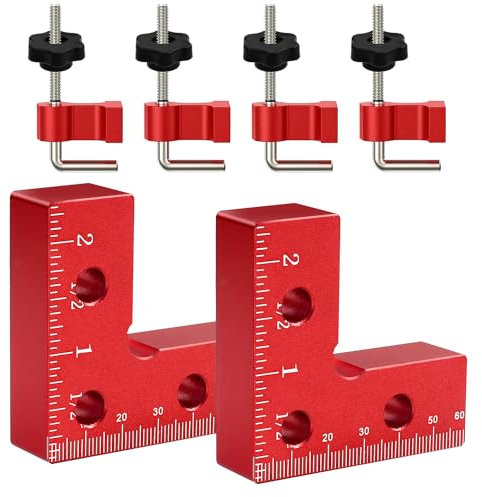 90 Grad Positionierungswinkel, rechtwinklige Klemmen aus Aluminiumlegierung,Winkelspanner 90 Grad Winkel,Befestigungshilfen für rechtwinklige Klemmen,geeignet für Holzwerkzeug Heimwerker(2 Stück)