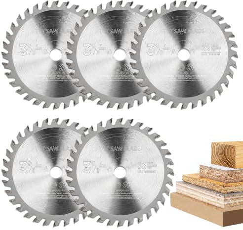 BALUGAEA 5 Stück Kreissägeblatt 89mm x 10mm 32 Zähne Holz Kreissägeblätter HM Sägeblatt für Mini Handkreissäge TCT schneiden Wechselzahn Holzkreissägeblatt zur Hartholz, Weichholz, MDF und Kunststoff