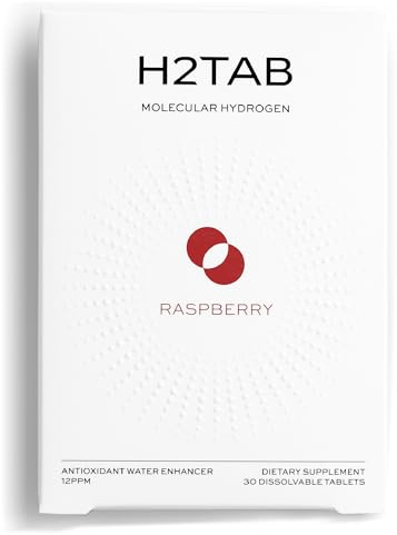 Molecular H2TAB Hydrogen Water Tablets with Magnesium -12 PPM Hydrogen Tablets for Drinking Water -Rich in Antioxidants, Supports Cellular Health, Recovery & Cognitive Function (30 Counts, Raspberry)