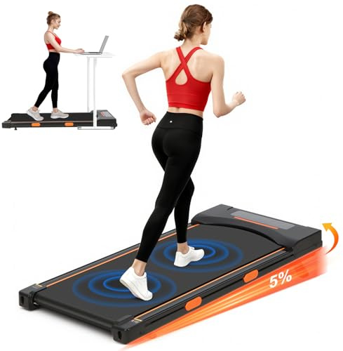 Chiidou 3-in-1 Walking Treadmill with 5% Incline for Home & Office, Under Desk Compact Running Machine with Remote Control and LED Display