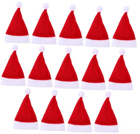 BAZEITFLOW 15 st mini jul jultomtehattar klubba godispåsar 7 x 11 cm julfest dekoration tillbehör för semester godis förpackning