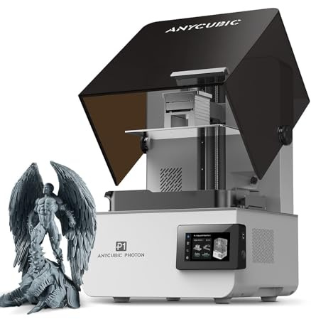 ANYCUBIC Photon P1 Impresora 3D Resina, Película de Liberación de Olas, Alta Precisión con Husillo de Bolas de Grado Industrial, Diseñada para Resina Ultraviscosa de 8000 CPS, Volumen 223x126x230 mm