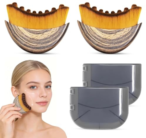 2 Piezas Cepillo Facial de Contorno Linfático,Masajeador de Drenaje Linfático,Cepillo Facial en Seco,Se Adapta al Contorno de la Piel,Aliviando la Fatiga Facials,para Cara,Barbilla,Mandíbula