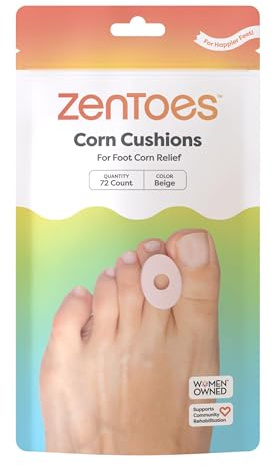 ZenToes Corn Pads for Toes, Anti-Friction Callus Cushions, 72 Count