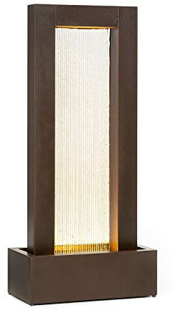 blumfeldt Skyriver - Fontaine de Jardin, Indoor & Outdoor, Jeu d'eau dans Le Concept LoopFlow, Câble de 10m avec fiche de sécurité, éclairage d'ambiance - Aspect Bronze