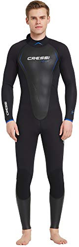 Cressi Altum Wetsuit 3 mm, Muta Shorty o Monopezzo Uomo, Nero/Blu, XXL/6