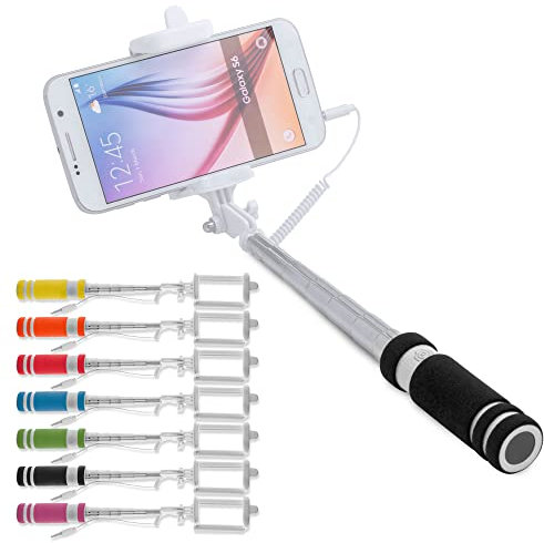 ANTEVIA - Perche à Selfie Universelle Design et Ultra compacte avec Bouton de Prise de Vue Jack | Plus DE 10 MODELES | Couleur : Noir (Paicom Noir)