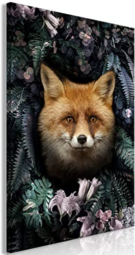 murando Cuadro Acústico Fox 60x90 cm espuma acústica absorbe el sonido aislamiento lienzo de 1 pieza Impresión Artística Decoración de Pared Abstracto Animales Helecho Flores Retrato g-C-10017-b-a