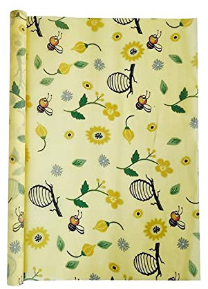 Rollo de envoltorios para alimentos de cera de abeja reutilizable de 100 × 33 cm (se puede cortar a cualquier tamaño), de cera de abeja alternativa de película adhesiva para sándwich de pan de queso