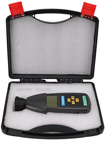 Stroboscope Numérique LCD Tachymètre Flash Portable Compteur de Mesure de Vitesse de Rotation sans Contact avec Boîte de Rangement 60-19,999RPM DT2239B Écran LCD Rétroéclairé