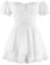 FYMNSI Damen Sommer Jumpsuit Elegant Schulterfrei Hohe Taille Cocktail Party Festlich Overall Hosenanzug Playsuit Einteiler Kurzes Romper für Hochzeit Abend Strand Minikleid Partykleid Anzug Weiß XL