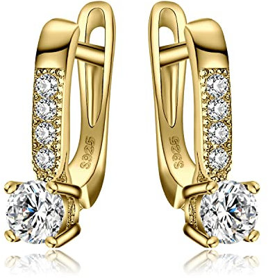 JewelryPalace 925 Sterling Silber 1ct Zirkonia CZ Creolen Ohrringe Geschenk Für Frauen Gold