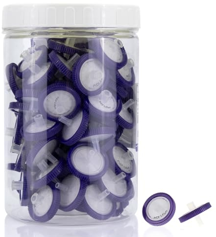 Sprutfilter PVDF hydrofilt membran 25 mm diameter 0,45um porstorlek, HPLC- och GC-nålfilter, icke sterilt, laboratoriefiltrering med hög genomströmning för Biomed Scientific, fatförpackat