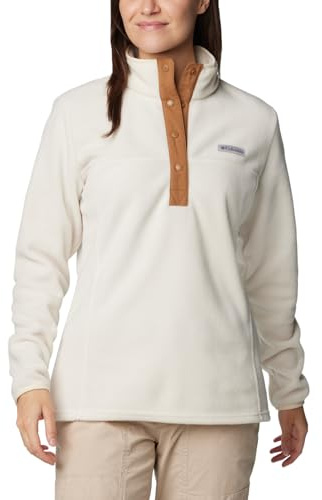 Columbia Benton Springs 1/2 Snap Pull Over 2, Pull Over in pile Donna, Chalk/Camel Brown, S