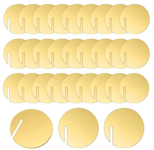 volumoon 60 Pezzi Etichette per Bevande, Etichette Acriliche Bevande, Ciondoli per Calici da Vino, Marcatore per Bicchieri, Bevande in Acrilico, Bevande Fai da te Marcatore per Matrimoni Bar (Oro 1)