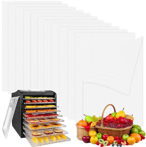 12 Fogli In Silicone Per Disidratatore, 28,5 X 38,5cm Pellicola Quadrata Per Essiccatore Automatico, Antiaderente Tappetino Per Disidratatore Di Frutta In Silicone Riutilizzabile Per Essiccatore