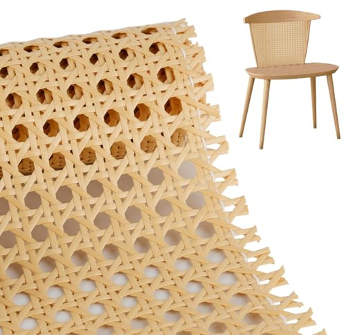 NZZVNZ Cane Rattan Webbing Roll, 35 x 150cm Rattan Mesh PE Rattan Webbing, Open Mesh Rattan Roll Cane Webbing for DIY Crafts, Furniture, Chair, Cabinet