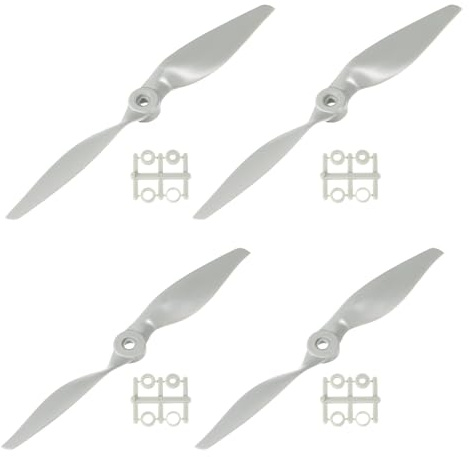 sourcing map 9x6 8x6 Propeller RC Propellers 2 Vane Blades Props Grey with Adapter Rings for Electric Airplane Aircraft, Pack of 4