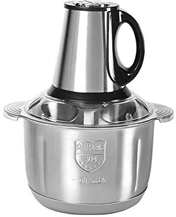 Junterone Picadora de Carne EléCtrica de Acero Inoxidable 5L MultifuncióN Procesador de Alimentos de Frutas y Verduras Picadora MáQuina de Cocina Enchufe de la UE