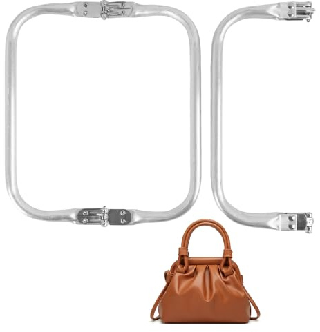 Vxiwscy Set de 2 Marcos para Bolsos en Forma de U de Aluminio, 20x9,2 cm, Cierre de Beso y Asa Interior, para Bolsos Clutch y de Hombro, Diseño Elegante y Funcional, Resistente a la Oxidación