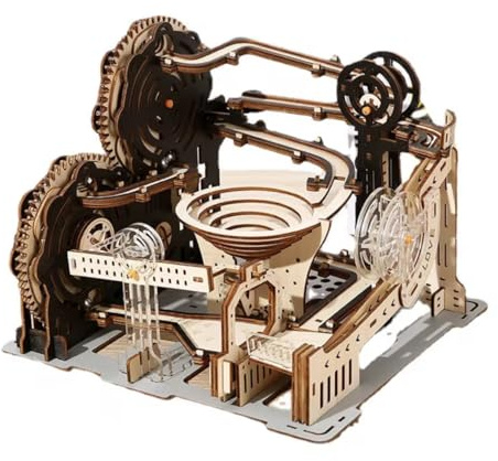 Modello meccanico in legno 3D per adulti – Kit Marble Run con 196 pezzi, modello cinetico fai da te – Kit di costruzione premium tagliato al laser senza colla