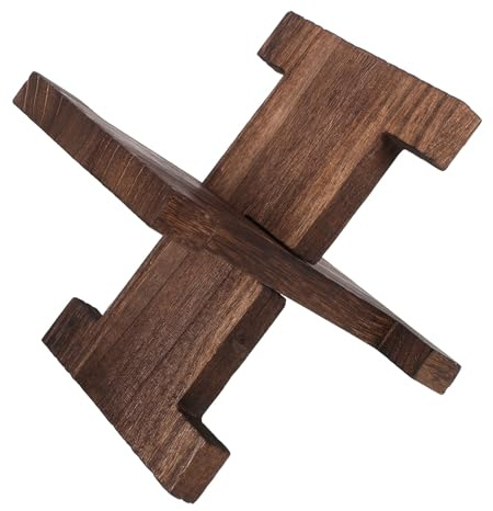 VANZACK Natural Wood Base Stand for Drink Dispensers and Plant Pots Stable Bamboo Pedestal for Glass Bottles Vases Fish Tanks Versatile Container Holder for Home Decor