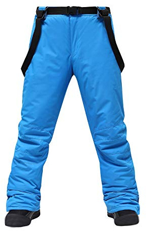 Generiska snöbyxor dam stora storlekar, skidbyxor dam säckig hängslen byxor med justerbara remmar skidkläder termo utomhusbyxor enfärgade vandringsbyxor unisex skidbyxor professionell skidoverall, blå