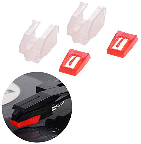Estilo de Aguja para Tocadiscos Universal Phonograph Crosley NP1 NP6 Ion Jensen Pyle Punta Diamante ABS instalación fácil sin Herramientas Reproduce velocidades 33 1 3 45 78PRM Paquete 2