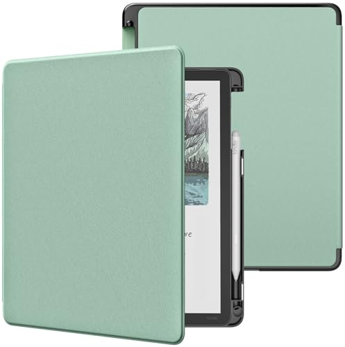MoKo Case with Pen Holder for All-New 11 Kindle Scribe (3rd Generation -2025) & Kindle Scribe Colorsoft (1st Generation 2025), Lightweight Shell Cover with Auto Wake/Sleep, Agave Green