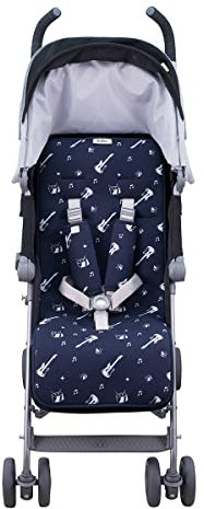 JYOKO KIDS Sitzauflage für Kinderwagen kompatibel mit Easy Walker, Baby Home, Mountain Buggy, 100% Baumwolle (Rock Hero, Reversibel)