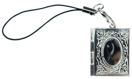 Miniblings Medaillon Buch Foto Medallion Handyanhänger Aufklappen Fotos DIY Erinnerung silber - Handmade Modeschmuck I Anhänger Handyschmuck Schlüsselanhänger