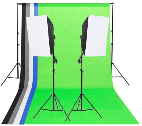vidaXL Studiobelysning med bakgrunder & softboxar, studioljus, studio belysning, kamerabelysning, ljusset, kamera belysning, fotobelysning