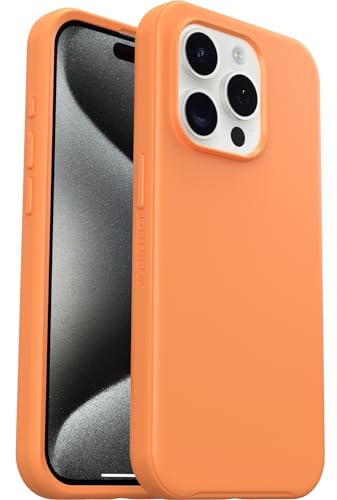 OtterBox Symmetry für MagSafe Hülle für iPhone 15 Pro, stoßfest, sturzsicher, schützende dünne Hülle, 3X getestet nach Militärstandard, Orange