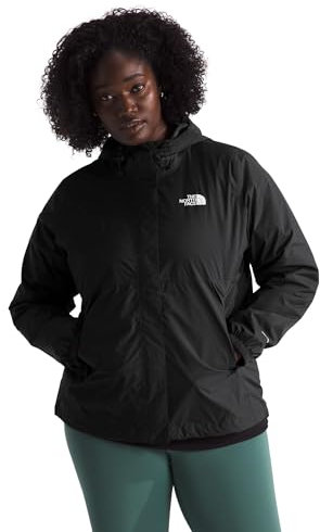 The North Face Women's Antora Jacket (Standard & Plus Size) - Waterproof & Windproof Rain Coat, Secure Zip Hand Pockets, TNF Black-NPF, 1X Plus
