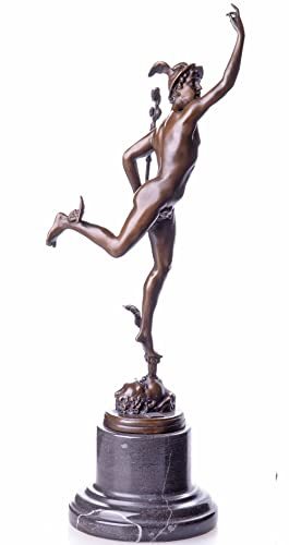 Bronsfigur Hermes pojke naken Merkur staty brons skulptur 44 cm pab006 Palazzo exklusiv