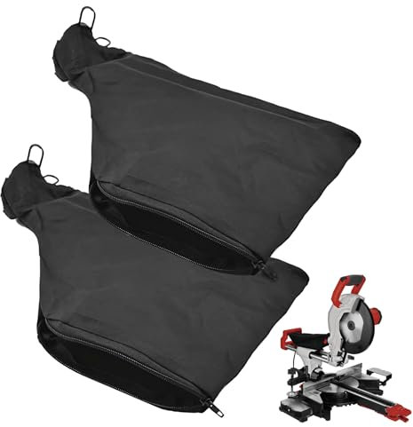 Nadiaen 2 PCS Evolution Mitre Saw Dust Bag with Zipper & Wire Stand - Easy Disposal, Adjustable for Model 255 Miter Saw