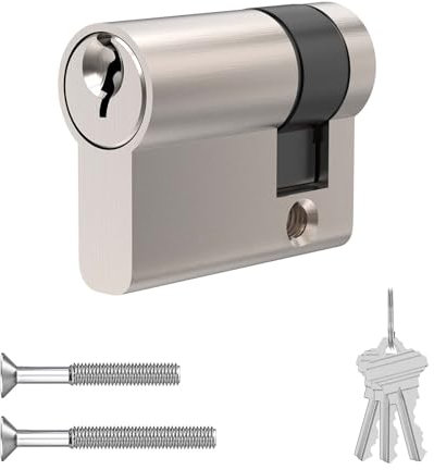 MANICAF Schließzylinder, Euro-Zylinder-Schloss, Zylinderschloss 10/30 mit 3 Messing Schlüssel, Garagentor Schloss